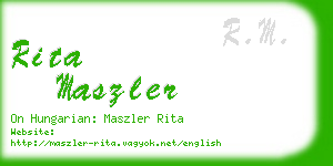 rita maszler business card